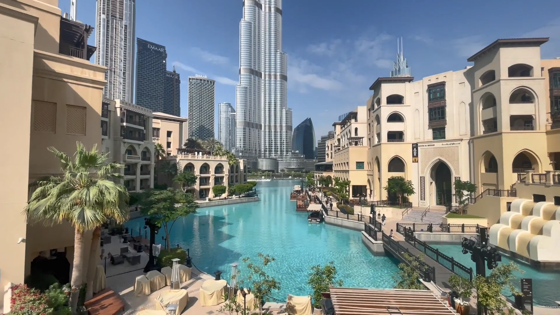 Burj Khalifa and the Dubai fountain area during a Dubai city tour.